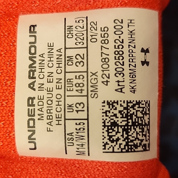 *Under Armour Unisex HOVR™ Ridge Trail Running Shoes, M14/W15.5 - Picture 16 of 16